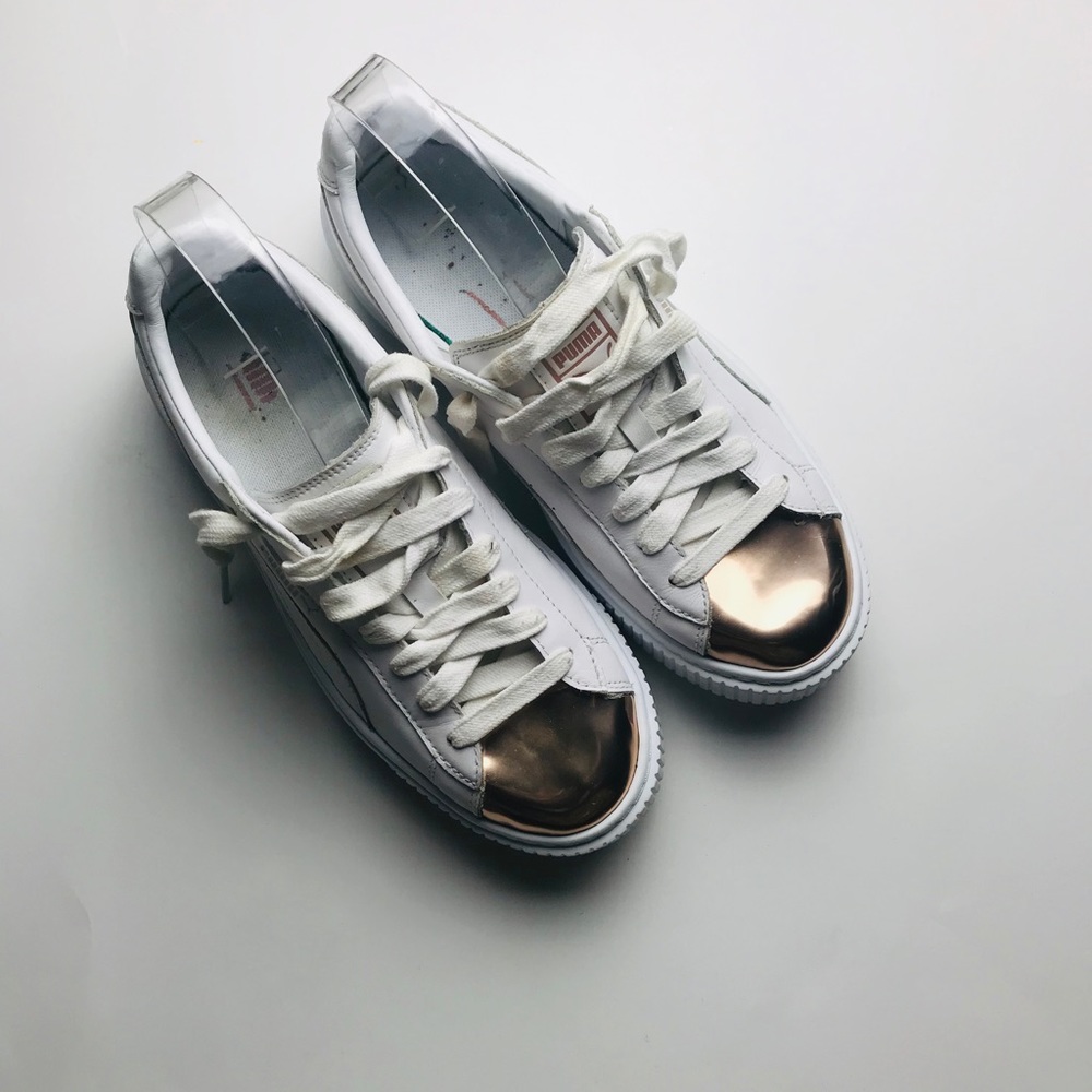 Puma Basket Metallic Low-Top Platform Sneakers - Picture 2 of 6